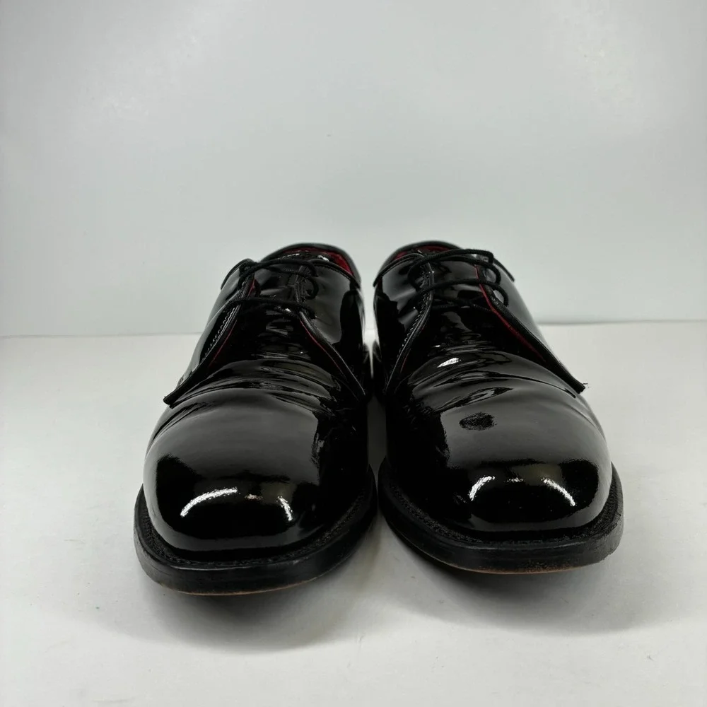 Allen Edmonds Spencer Men's US 9.5A Black Patent Leather Tuxedo Derby Dress Shoe